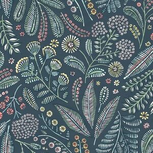 A-Street Prints Briar Teal Floral Unpasted Wallpaper